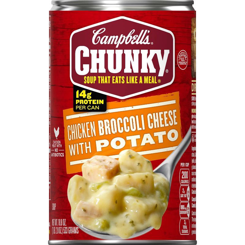 slide 11 of 14, Campbell's Chunky Chicken Broccoli Cheese with Potato Soup - 18.8oz, 18.8 oz