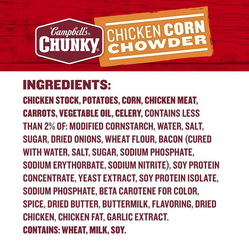 slide 9 of 17, Campbell's Chunky Chicken Corn Chowder Soup - 18.8oz, 18.8 oz