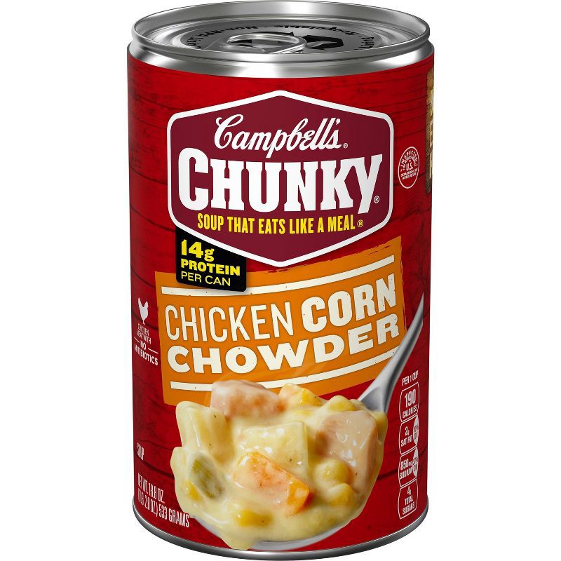 slide 1 of 17, Campbell's Chunky Chicken Corn Chowder Soup - 18.8oz, 18.8 oz