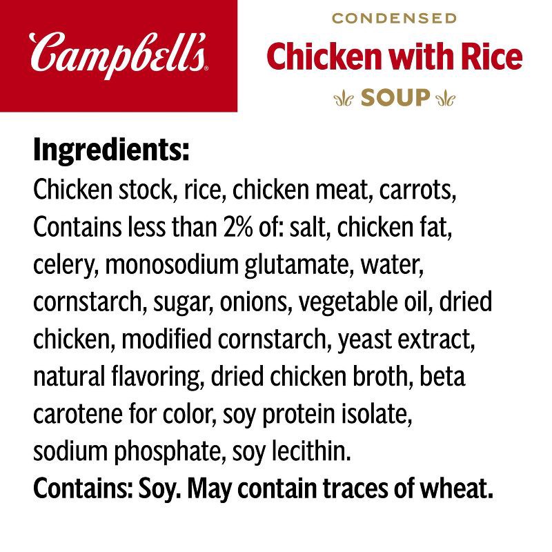 slide 8 of 11, Campbell's Condensed Chicken with Rice Soup - 10.5oz, 10.5 oz