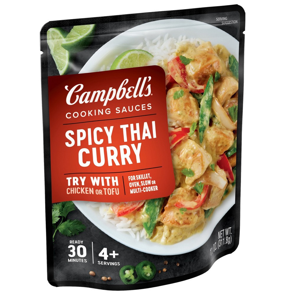 slide 6 of 6, Campbell's Cooking Sauces, Spicy Thai Curry, 11 Oz Pouch, 11 oz