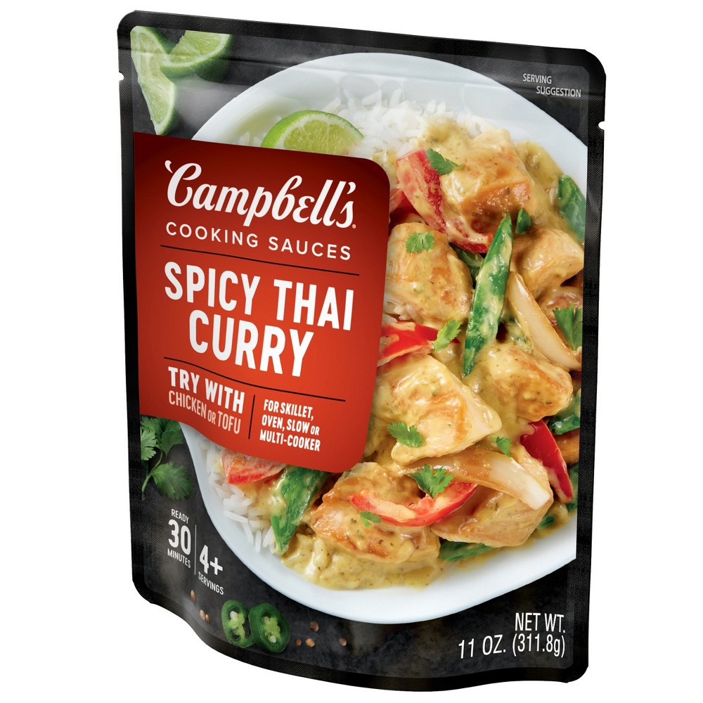 slide 3 of 6, Campbell's Cooking Sauces, Spicy Thai Curry, 11 Oz Pouch, 11 oz