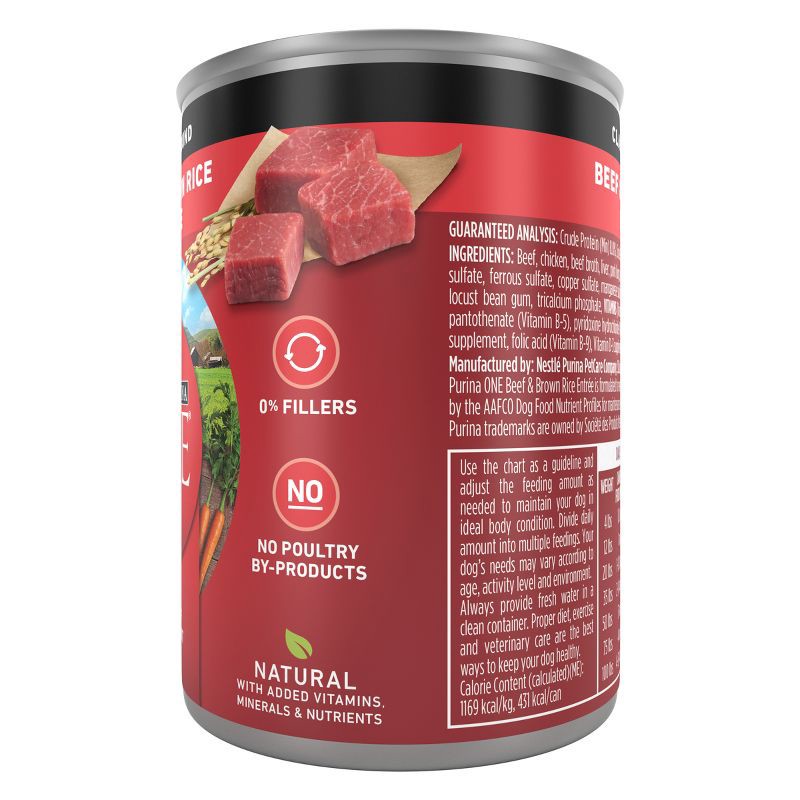 slide 6 of 7, Purina ONE SmartBlend Classic Ground Wet Dog Food Beef & Brown Rice Entrée - 13oz, 13 oz