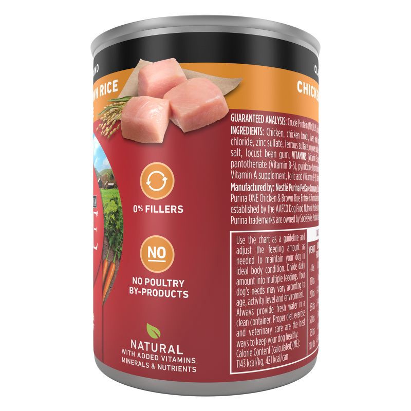 slide 5 of 8, Purina ONE SmartBlend Classic Ground Wet Dog Food Chicken & Brown Rice Entrée - 13oz, 13 oz
