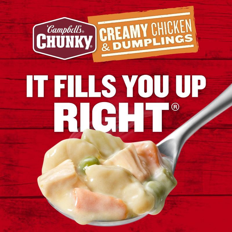 slide 6 of 14, Campbell's Chunky Creamy Chicken & Dumplings Soup - 18.8oz, 18.8 oz