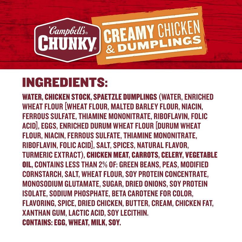 slide 9 of 14, Campbell's Chunky Creamy Chicken & Dumplings Soup - 18.8oz, 18.8 oz