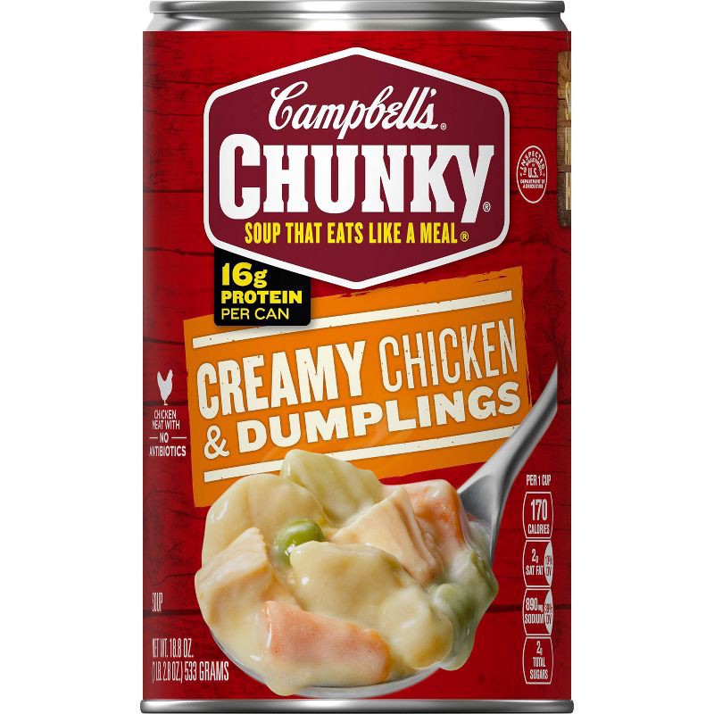 slide 11 of 14, Campbell's Chunky Creamy Chicken & Dumplings Soup - 18.8oz, 18.8 oz