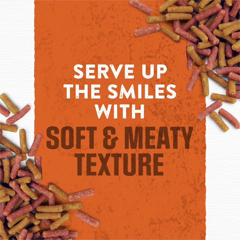 slide 7 of 10, Moist & Meaty Beef Burguer with Cheddar Cheese Flavor Dry Dog Food - 36ct Pack, 36 ct