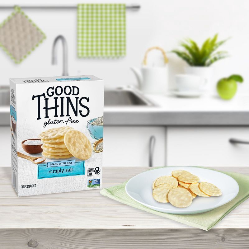 slide 10 of 13, Good Thins Simply Salt Rice Snacks Gluten Free Crackers - 3.5oz, 3.5 oz