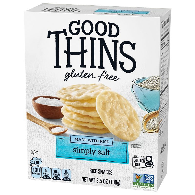 slide 5 of 13, Good Thins Simply Salt Rice Snacks Gluten Free Crackers - 3.5oz, 3.5 oz