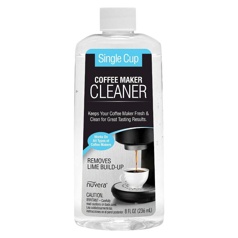 slide 1 of 1, Nuvera 8 fl oz Unscented Coffee Maker Cleaner: Liquid Descaler for Coffee Pot & Machine, Multi-Surface Appliance Cleaner, 8 fl oz