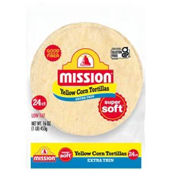 Mission Super Soft Extra Thin Yellow Corn Tortillas - 5.6oz/24ct