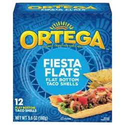 Ortega Fiest Flats Flat Bottom Taco Shells - 6.7oz/12ct