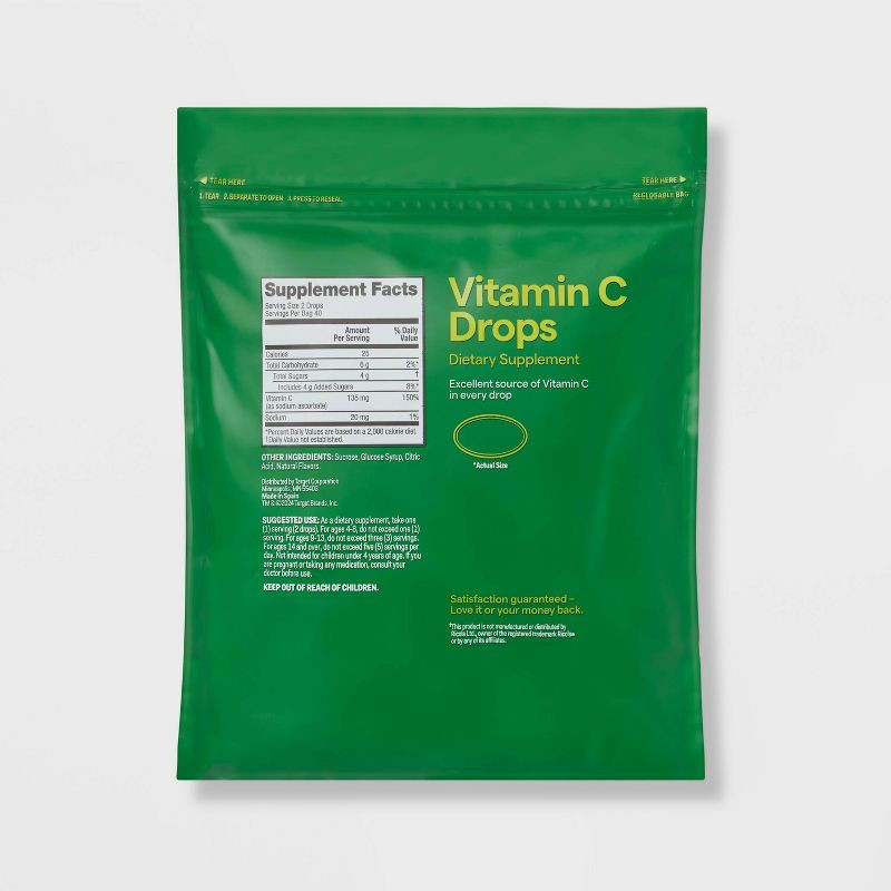 slide 3 of 4, Vitamin C Supplement Drops - Citrus - 80ct - up&up™, 80 ct
