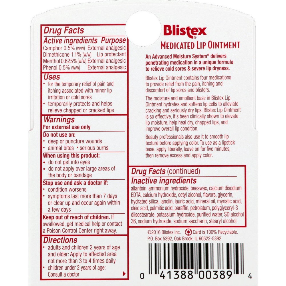 Blistex Medicated Lip Ointment 3ct/0.63oz 3 ct, 0.63 oz Shipt