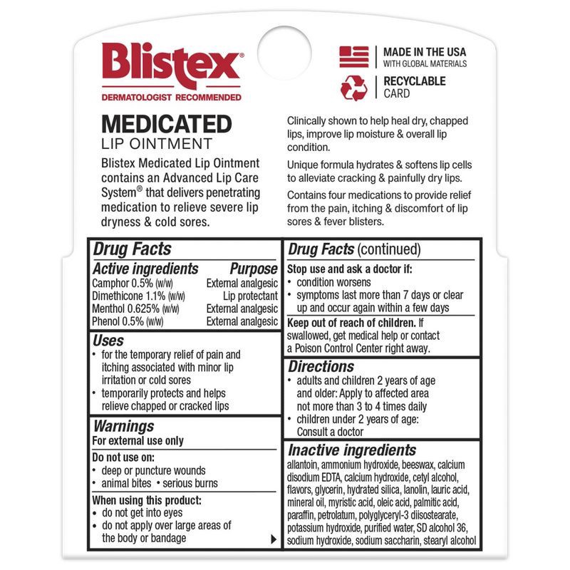 slide 4 of 7, Blistex Medicated Lip Ointment - 3ct/0.63oz, 3 ct, 0.63 oz