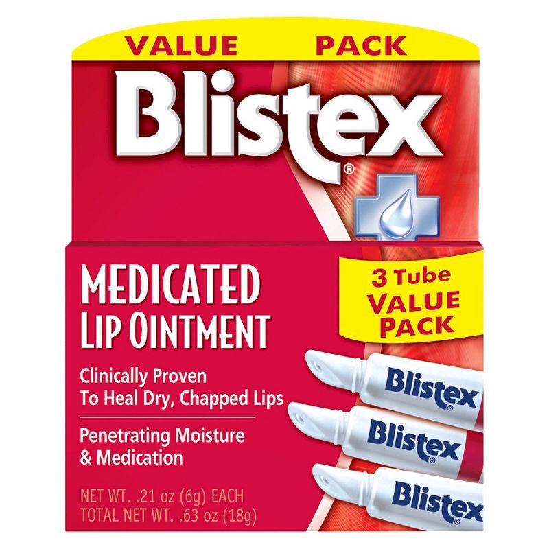 slide 1 of 6, Blistex Medicated Lip Ointment - 3ct/0.63oz, 3 ct, 0.63 oz
