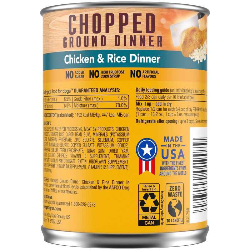 slide 2 of 4, Pedigree Chopped Ground Dinner Wet Dog Food Chicken & Rice Dinner - 13.2oz, 13.2 oz