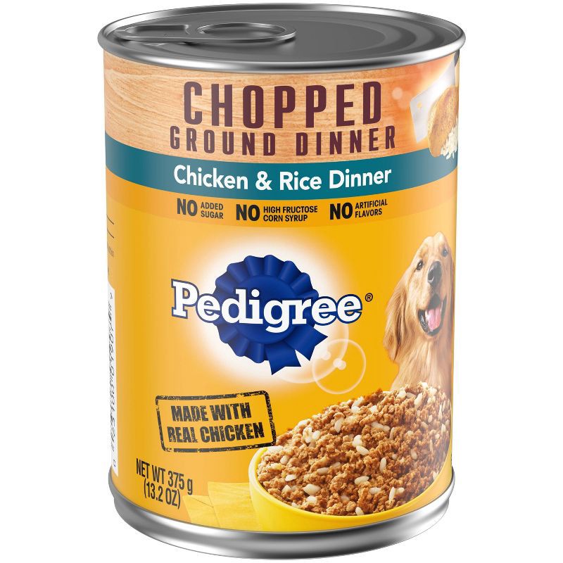 slide 4 of 4, Pedigree Chopped Ground Dinner Wet Dog Food Chicken & Rice Dinner - 13.2oz, 13.2 oz