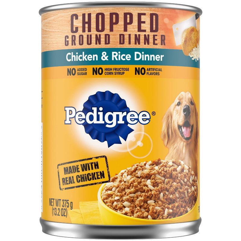 slide 1 of 4, Pedigree Chopped Ground Dinner Wet Dog Food Chicken & Rice Dinner - 13.2oz, 13.2 oz