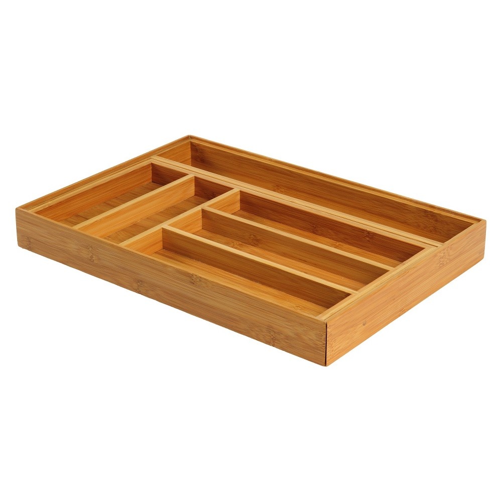 slide 2 of 2, Bamboo Expandable Flatware Drawer Organizer - Threshold, 1 ct