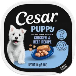 Cesar Classic Loaf in Sauce Chicken, Gravy and Beef Flavor Small Breed Puppy Wet Dog Food - 3.5oz