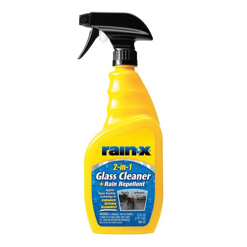 slide 1 of 3, Rain-X 23oz 2 in 1 Glass Cleaner and Rain Repellent: Streak-Free Car Window Cleaner, Unscented, Removes Dirt & Prints, 23 oz