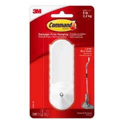 Command Large Sized Wire Decorative Hook White