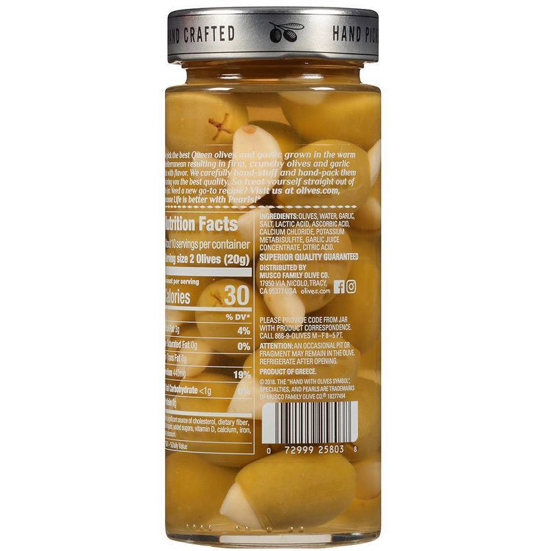 slide 2 of 3, Pearls Specialties Garlic Stuffed Queen Olives - 7oz, 7 oz