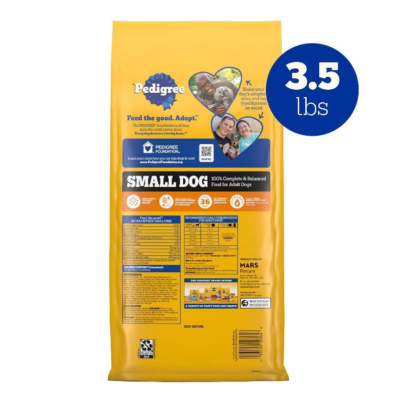 slide 8 of 14, Pedigree Roasted Chicken, Rice, Grain and Vegetable Flavor Small Dry Dog Food - 3.5lbs, 3.5 lb
