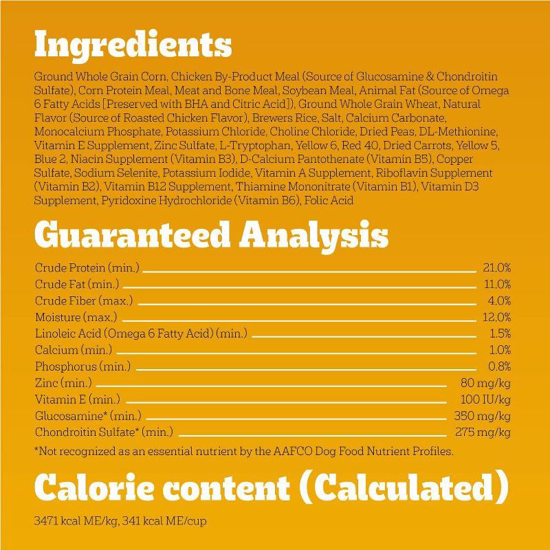 slide 9 of 14, Pedigree Roasted Chicken, Rice, Grain and Vegetable Flavor Small Dry Dog Food - 3.5lbs, 3.5 lb