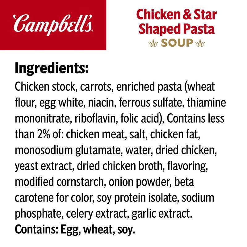 slide 8 of 13, Campbell's Chicken Soup & Stars Shaped Pasta Sipping Soup Microwavable Cup - 10.75oz, 10.75 oz