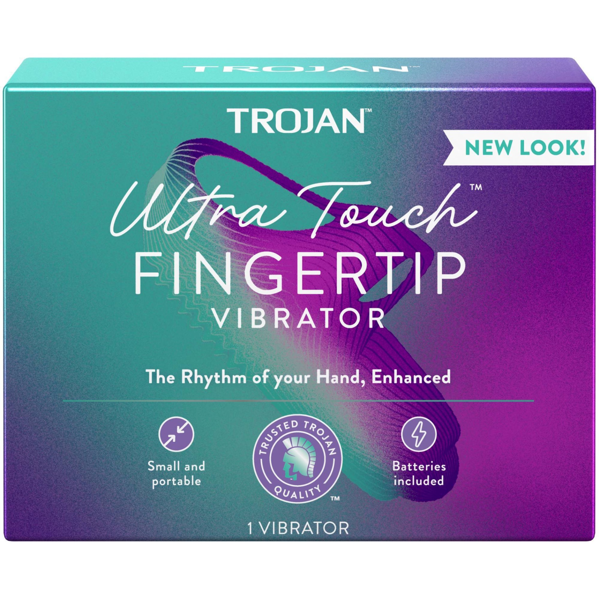 slide 1 of 3, Trojan Vibrations Ultra Touch Vibrating Fingertip Massager, 2 ct