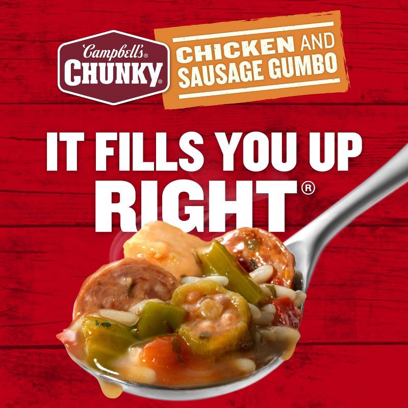 slide 6 of 10, Campbell's Chunky Chicken & Sausage Gumbo Soup - 18.8oz, 18.8 oz