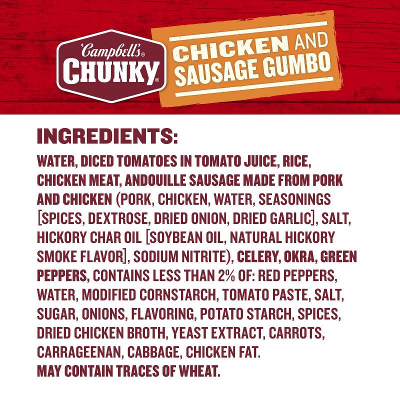 slide 9 of 10, Campbell's Chunky Chicken & Sausage Gumbo Soup - 18.8oz, 18.8 oz
