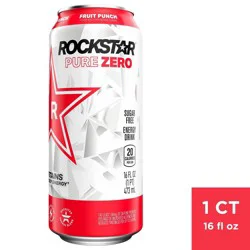 Rockstar Pure Zero Fruit Punch Energy Drink - 16 fl oz can