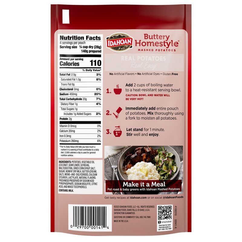 slide 2 of 10, Idahoan Gluten Free Buttery Homestyle Mashed Potatoes - 4oz, 4 oz