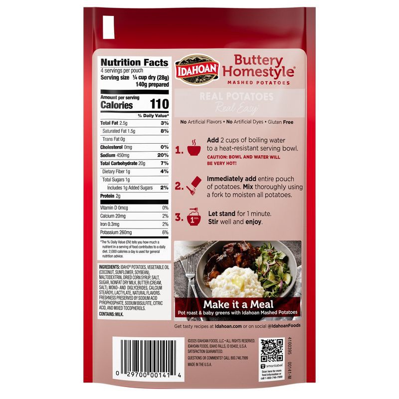 slide 2 of 10, Idahoan Gluten Free Buttery Homestyle Mashed Potatoes - 4oz, 4 oz