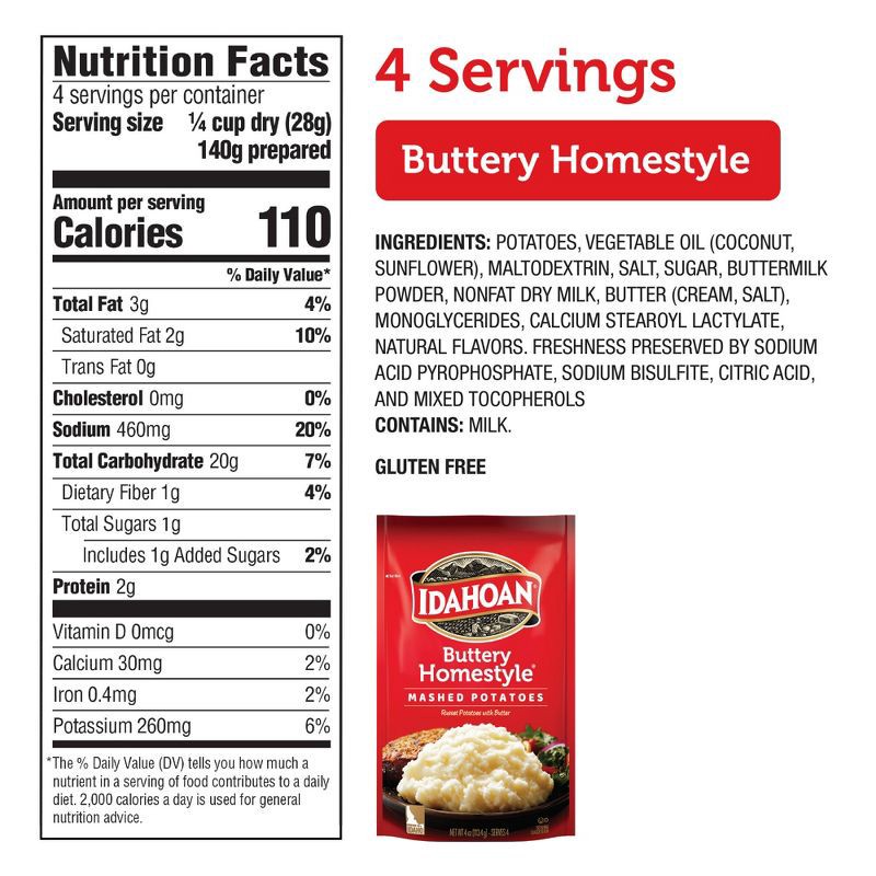 slide 4 of 10, Idahoan Gluten Free Buttery Homestyle Mashed Potatoes - 4oz, 4 oz
