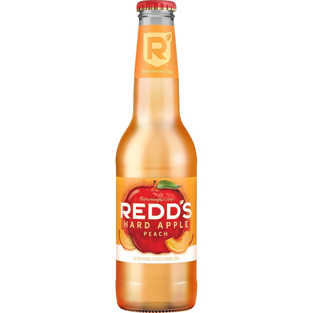 slide 4 of 4, Redd's Hard Apple Peach Ale Beer - 6pk/12 fl oz Bottles, 6 ct; 12 fl oz
