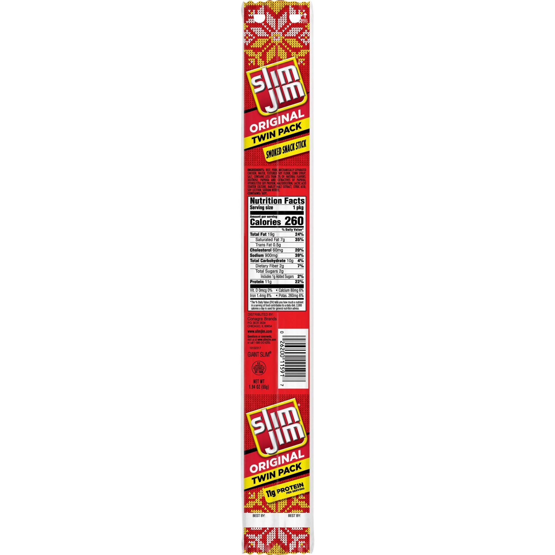 slide 1 of 1, Slim Jim Original Smoked Snack Stick, 1.94 oz