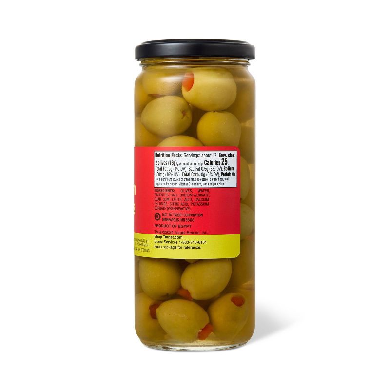 slide 2 of 4, Queen Olives with Pimiento - 10oz - Market Pantry™, 10 oz