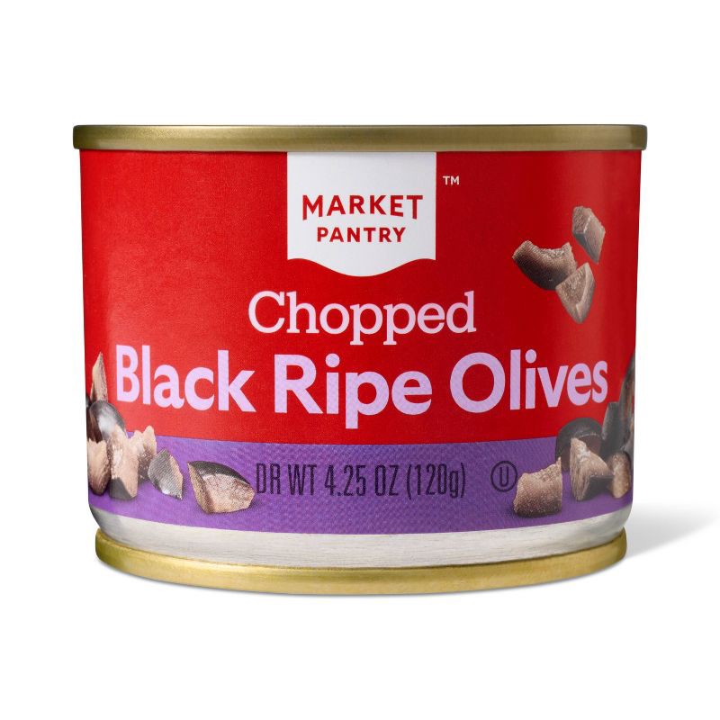 slide 1 of 4, Chopped Black Ripe Olives - 4.25oz - Market Pantry™, 4.25 oz