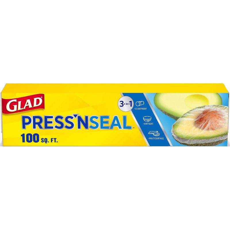 slide 1 of 7, Glad Press'N Seal + Plastic Food Wrap - 100 sq ft, 100 sq ft