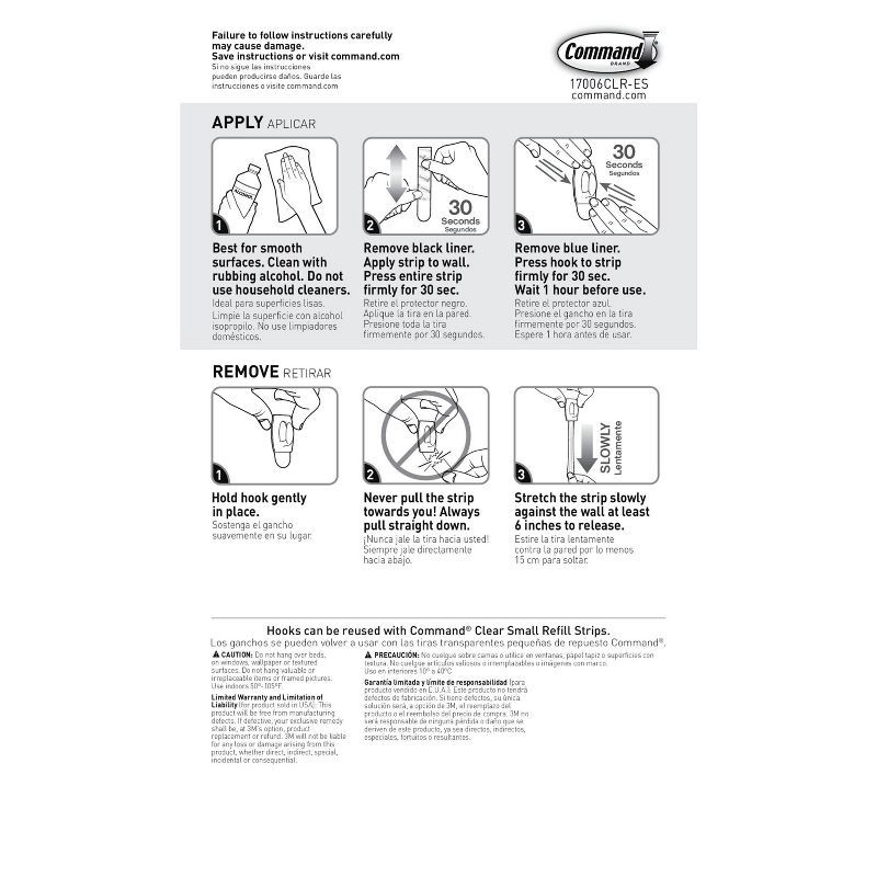 slide 13 of 13, Command Clear Mini Hooks with Clear Strips, Damage Free Hanging of Christmas Decorations, 12 Mini Hooks, 1 ct