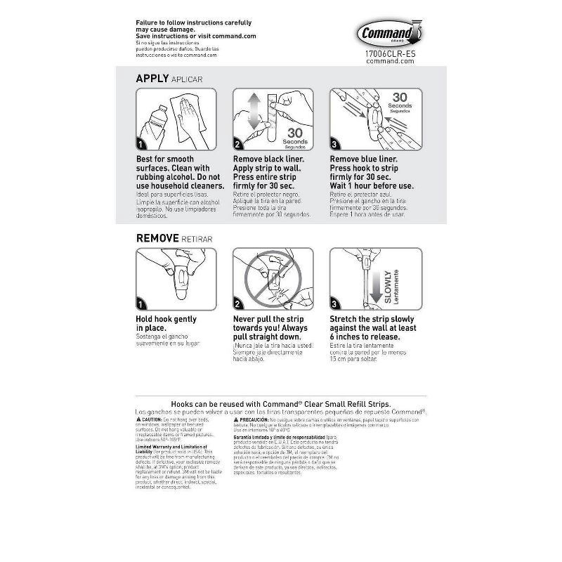 slide 10 of 13, Command Clear Mini Hooks with Clear Strips, Damage Free Hanging of Christmas Decorations, 12 Mini Hooks, 1 ct