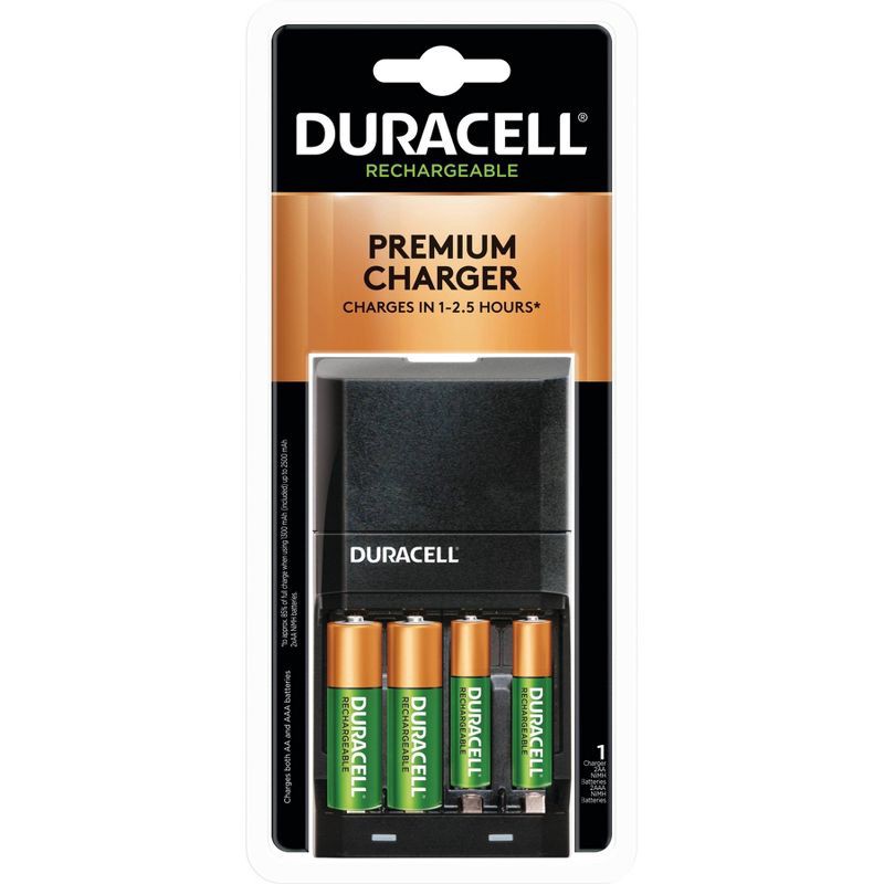 slide 1 of 1, Duracell is4000 Battery Charger for NiMH AA/AAA Rechargeable Batteries - Includes 2 AA & 2 AAA Rechargeable Batteries, 1 ct