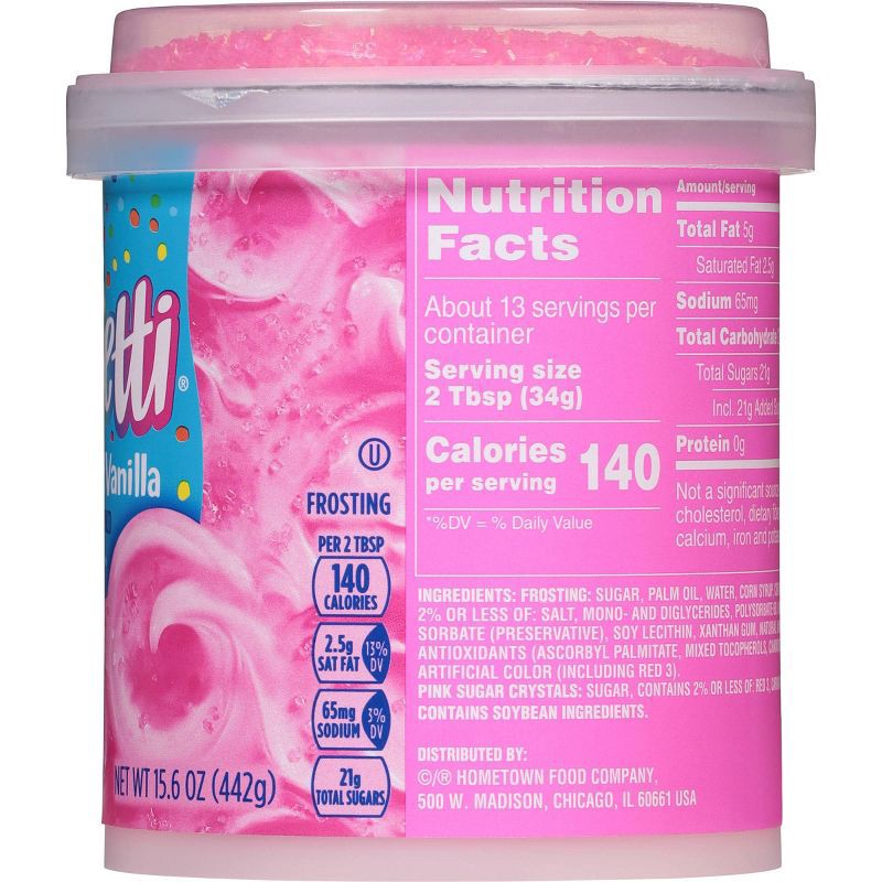 slide 4 of 7, Pillsbury Funfetti Hot Pink Vanilla Frosting - 15.6oz, 15.6 oz