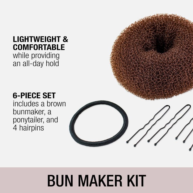 slide 3 of 5, Conair Bun Maker Kit for All Hair Types- 6pc, 6 ct