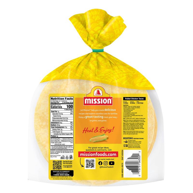 slide 2 of 4, Mission Super Soft Yellow Corn Tortillas - 25oz/30ct, 25 oz, 30 ct